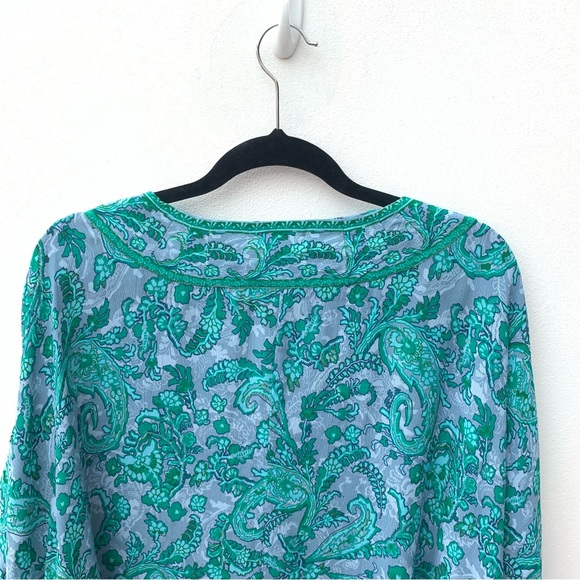 East UK Ladies Size XL Semi Sheer Tunic Blouse Loose Fit Oversized Teal Blue - Picture 6 of 9